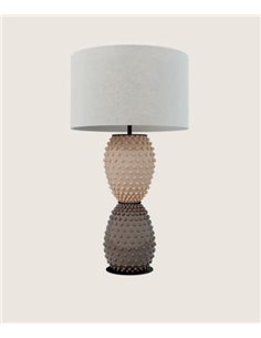 Lámpara de mesa Cactus 2 - Aromas - Doble base de cristal texturizado con relieve bicolor