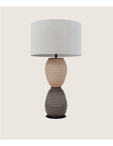 Lámpara de mesa Cactus 2 - Aromas - Doble base de cristal texturizado con relieve bicolor