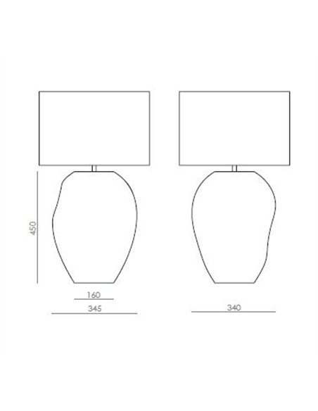 Lámpara de mesa Ural - Aromas - Base cerámica de formas orgánicas con pantalla cilíndrica