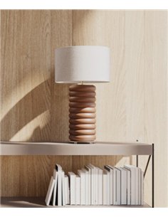 Lámpara de mesa Onut - Aromas - Base cerámica acanalada con pantalla cilíndrica