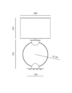 Lámpara de mesa Tilla - Aromas - Cuerpo circular de vidrio con pantalla cilíndrica