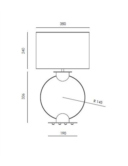 Lámpara de mesa Tilla - Aromas - Cuerpo circular de vidrio con pantalla cilíndrica
