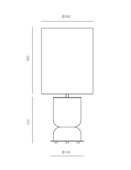 Lámpara de mesa Got - Aromas - Base de vidrio pintado a mano con pantalla cilíndrica