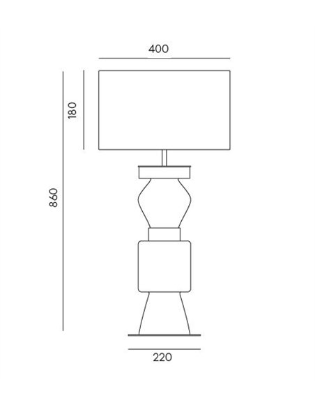 Lámpara de mesa Kitta Ponn - Aromas - Cuerpo de vidrio modular con detalle en piel