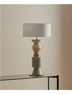Lámpara de mesa Kitta Ponn - Aromas - Cuerpo de vidrio modular con detalle en piel