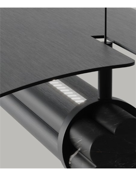 Lámpara colgante Tasta - Aromas - Estructura horizontal en metal y mármol con LED regulable