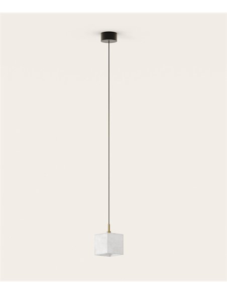 Lámpara colgante Cubic S - Aromas - Diseño cuadrado de alabastro