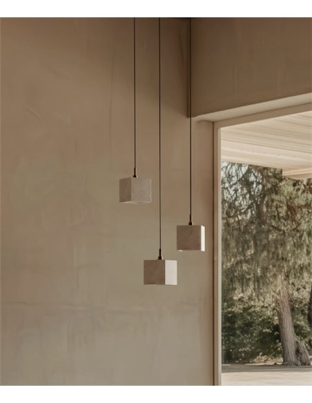 Lámpara colgante Cubic S - Aromas - Diseño cuadrado de alabastro