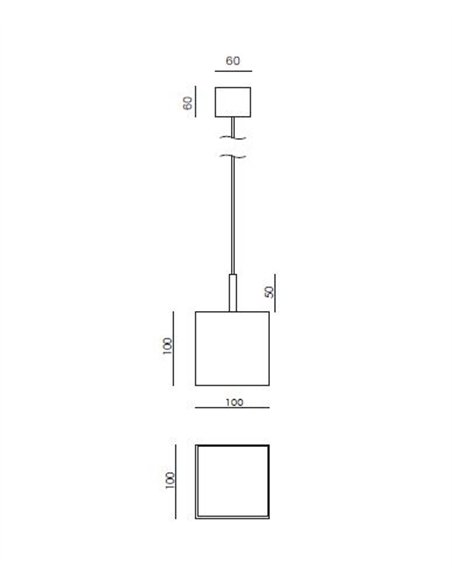 Lámpara colgante Cubic S - Aromas - Diseño cuadrado de alabastro