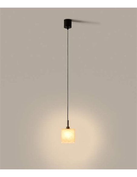 Lámpara colgante Cubic S - Aromas - Diseño cuadrado de alabastro