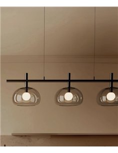 Lámpara colgante Cloud - Aromas - Diseño lineal con 3 tulipas de cristal
