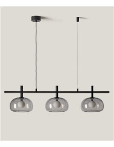 Lámpara colgante Cloud - Aromas - Diseño lineal con 3 tulipas de cristal 2
