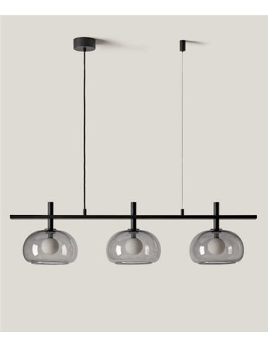 Lámpara colgante Cloud - Aromas - Diseño lineal con 3 tulipas de cristal