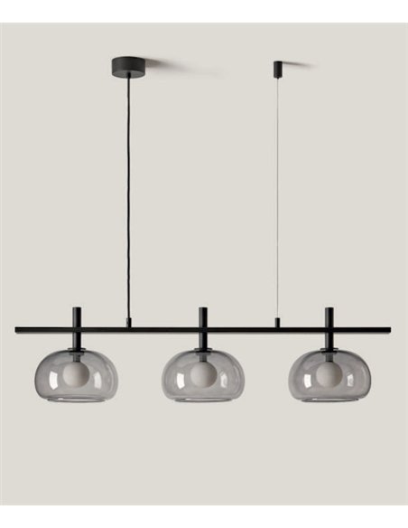 Lámpara colgante Cloud - Aromas - Diseño lineal con 3 tulipas de cristal