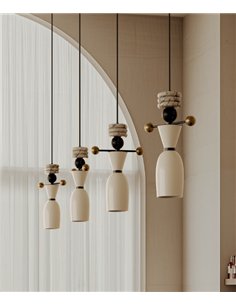 Lámpara colgante Nuro - Aromas - Diseño vertical con detalles de cristal y mármol