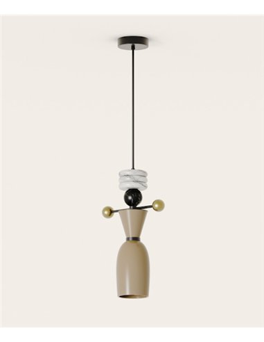Lámpara colgante Nuro - Aromas - Diseño vertical con detalles de cristal y mármol