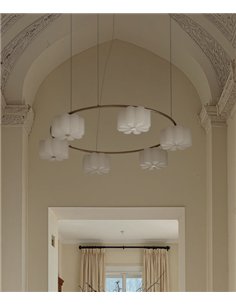 Lámpara de suspensión Flow - Aromas - Diseño circular con 6 luces y cristal opal 2