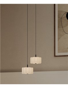 Lámpara colgante Flow - Aromas - Difusor de cristal opal con diseño floral 2