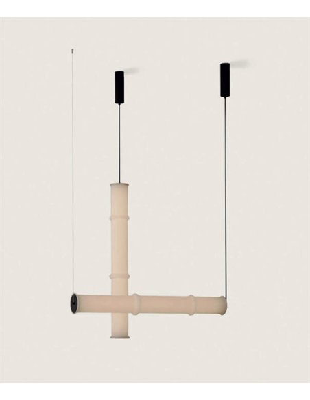 Lámpara colgante Canna - Aromas - Diseño tubular de vidrio opal