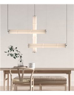 Lámpara colgante Canna - Aromas - Diseño tubular de vidrio opal