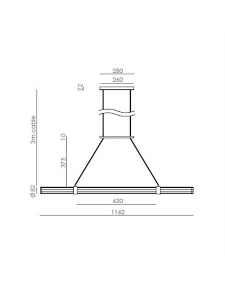 Lámpara colgante Niro - Aromas – Diseño LED tubular lineal de madera