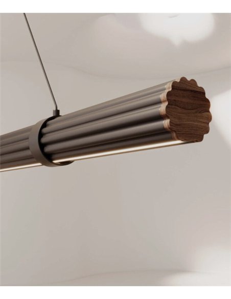 Lámpara colgante Niro - Aromas – Diseño LED tubular lineal de madera