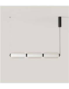 Lámpara colgante Elma - Aromas - Composición vertical/horizontal, 3 módulos de cristal estriado