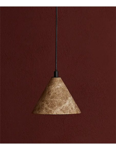 Lámpara colgante Iconic - Aromas - Pantalla cónica de mármol flameado