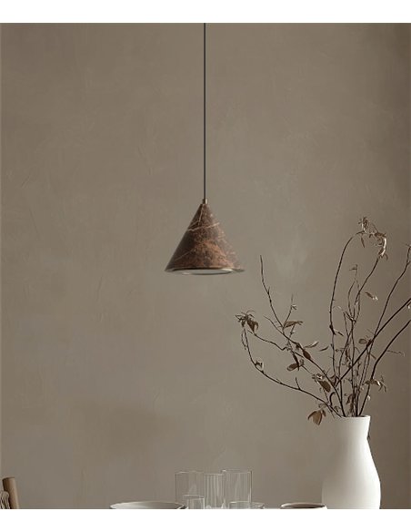 Lámpara colgante Iconic - Aromas - Pantalla cónica de mármol flameado