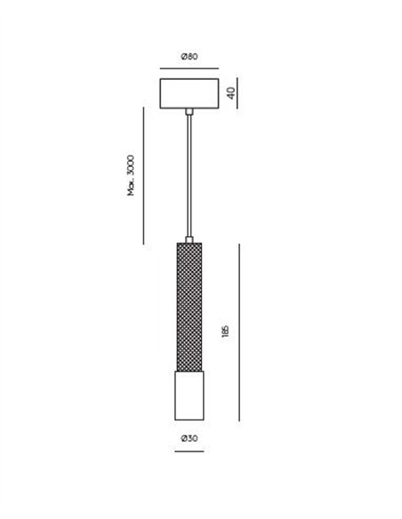 Lámpara de suspensión Ycro - Aromas - Cuerpo tubular decorativo con LED integrado