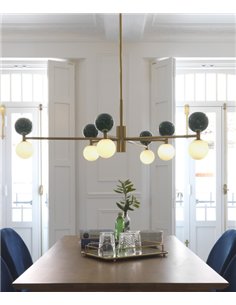 Lámpara de suspensión Dalt - Aromas - Diseño escultórico con 6 globos de cristal y mármol
