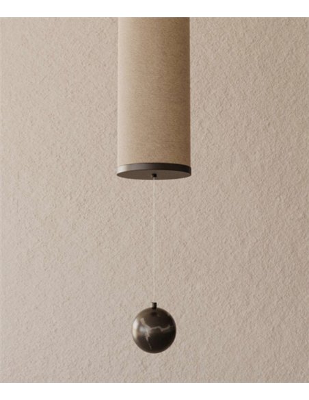 Lámpara colgante Nooi - Aromas - Diseño tubular de lino con instalación horizontal o vertical