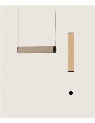 Lámpara colgante Nooi - Aromas - Diseño tubular de lino con instalación horizontal o vertical