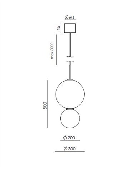 Lámpara colgante Ulon - Aromas - Diseño de doble esfera con luz regulable