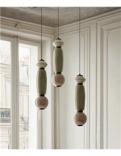 Lámpara de suspensión Papi - Aromas - Diseño vertical en vidrio con luz LED cálida