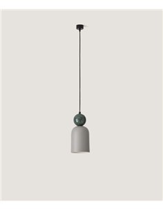 Lámpara colgante Bell - Aromas - Pantalla cerámica redondeada con esfera de mármol