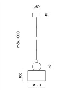 Lámpara colgante Curn - Aromas - Pantalla acanalada con esfera de mármol 2