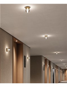 Plafón de techo Doul - Aromas - Globo de cristal rayado con luz LED regulable
