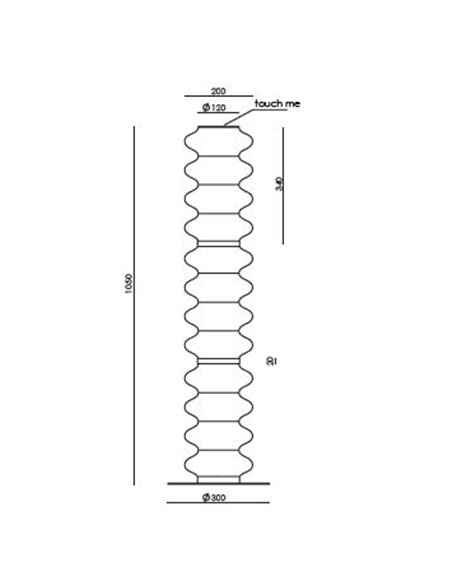 Lámpara de pie Vitree - Aromas - Columna de cristal ondulado con control táctil