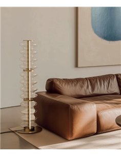 Lámpara de pie Vitree - Aromas - Columna de cristal ondulado con control táctil