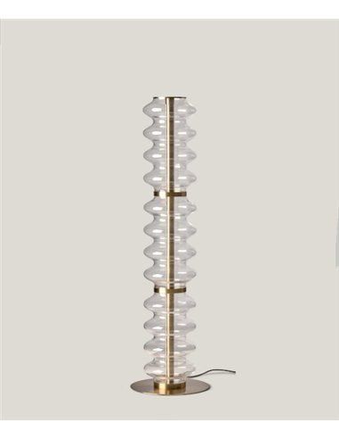 Lámpara de pie Vitree - Aromas - Columna de cristal ondulado con control táctil