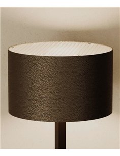 Lámpara de pie Rems - Aromas - Pantalla cilíndrica de cuero con regulador en cable 2