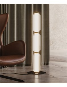 Lámpara de pie Elma - Aromas - Columna de 3 módulos de cristal estriado con LED regulable