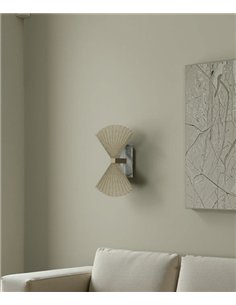 Aplique de pared Hita - Aromas - Doble pantalla de papel plegado con detalle de mármol 2