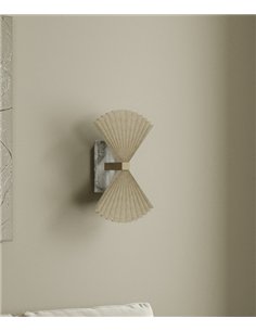 Aplique de pared Hita - Aromas - Doble pantalla de papel plegado con detalle de mármol
