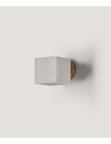 Aplique de pared Cubic - Aromas - Cubo de alabastro con luz regulable