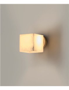 Aplique de pared Cubic - Aromas - Cubo de alabastro con luz regulable