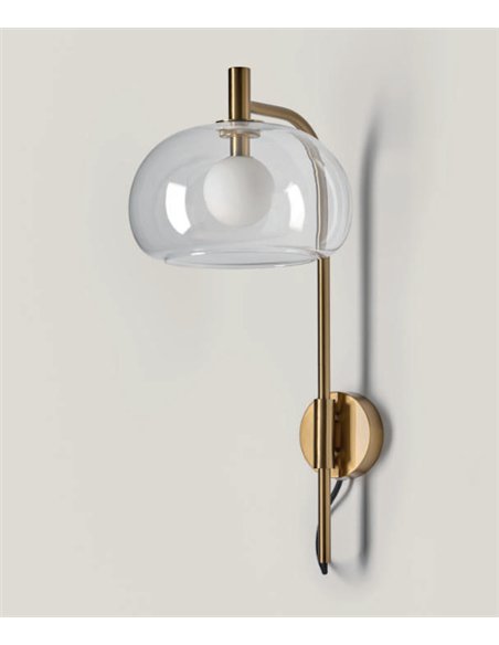 Aplique de pared Cloud - Aromas - Tulipa de cristal con difusor opal, estructura vertical