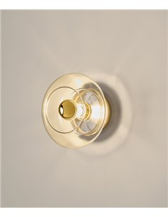 Aplique de pared Vitree - Aromas - Disco circular de cristal transparente