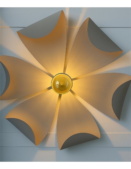 Aplique de pared Rita - Aromas - Diseño floral con pétalos metálicos disponible en 2 tamaños